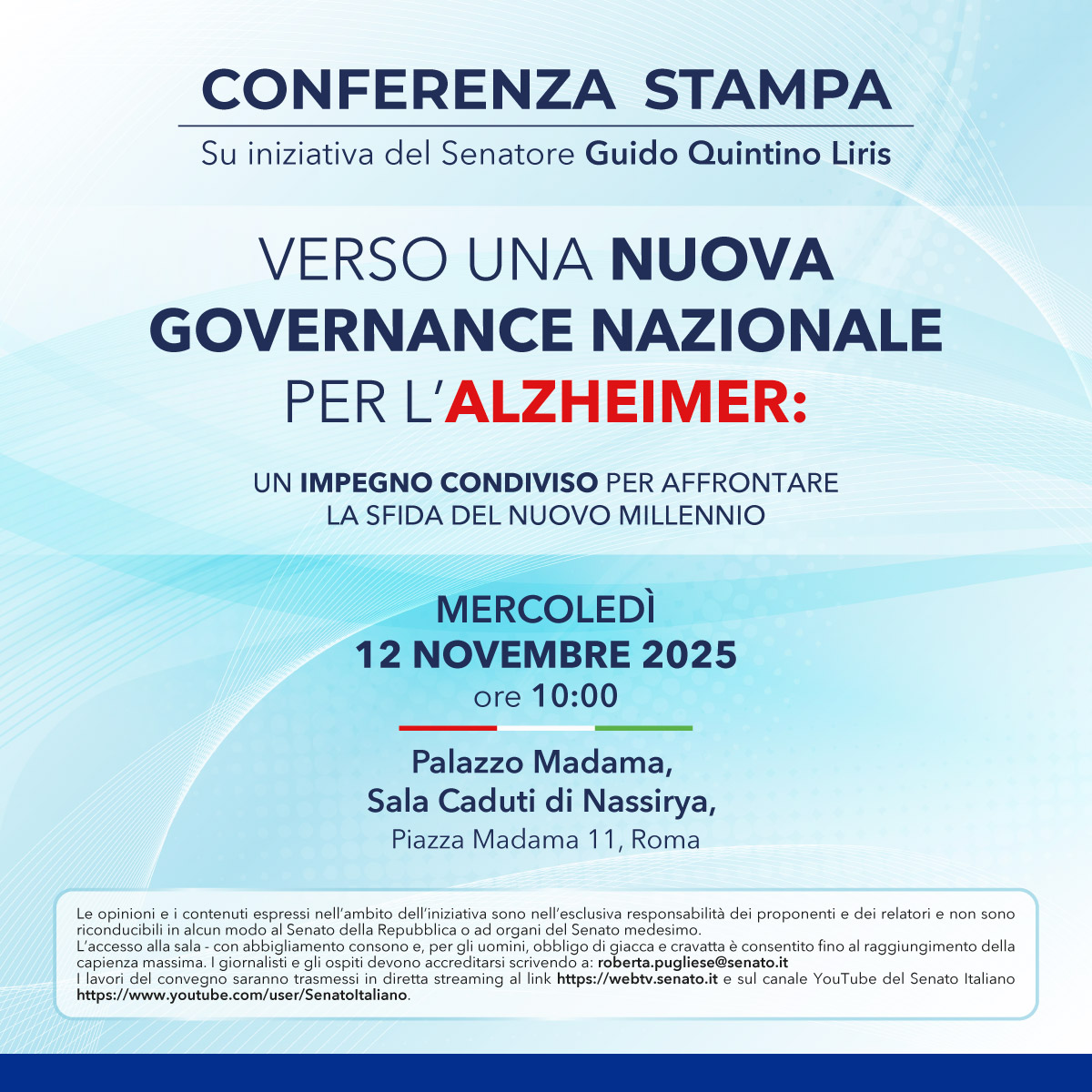 Verso una nuova governance nazionale per l'alzheimer: un impegno condiviso per affrontare la sfida del nuovo millennio